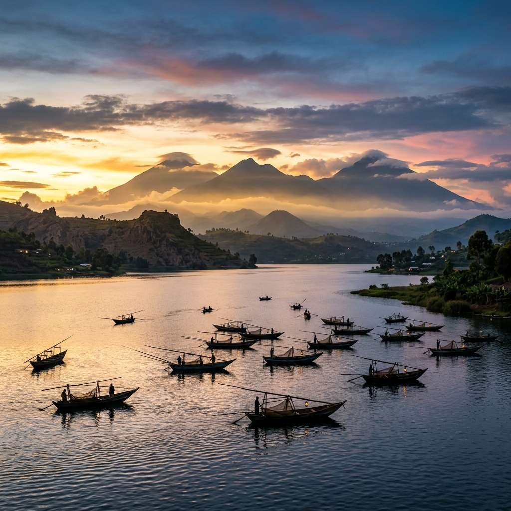 Sunrise over Lake Kivu