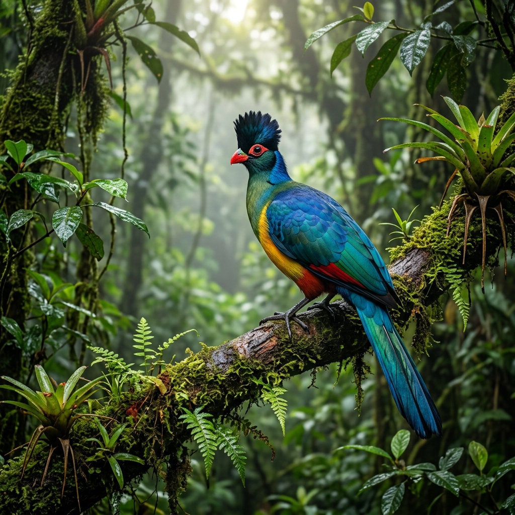 Great Blue Turaco in Rwanda